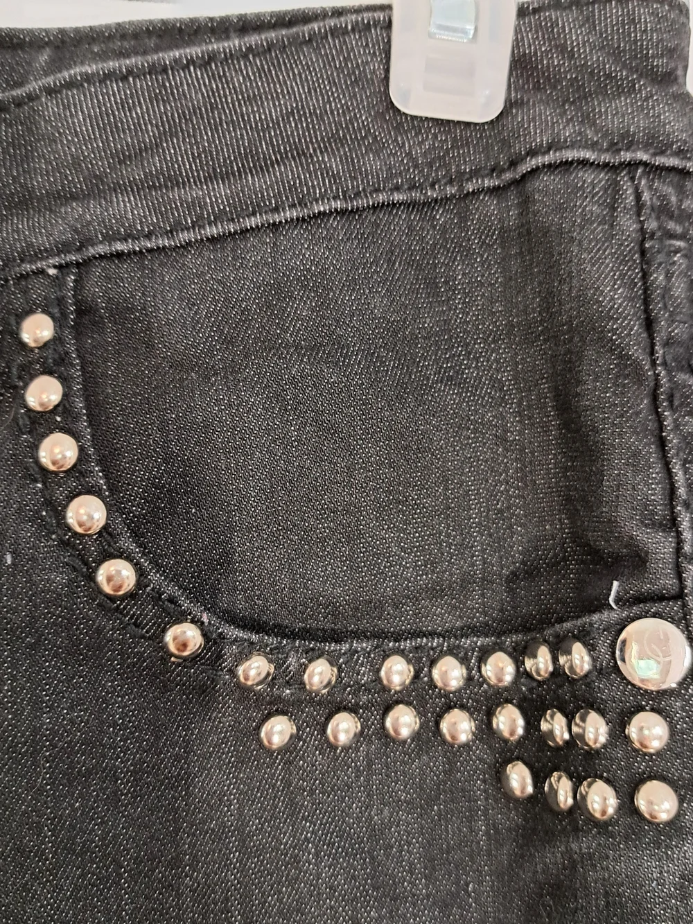 Y2K/Vintage Coogi Studded Black Denim Bermuda Shorts Junior/Women 13/14